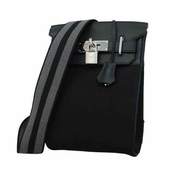Hermes Hermès Kelly Akkad PM Body Bag in Swift Canvas, Black, with Double Sta... - Picture 1 of 10